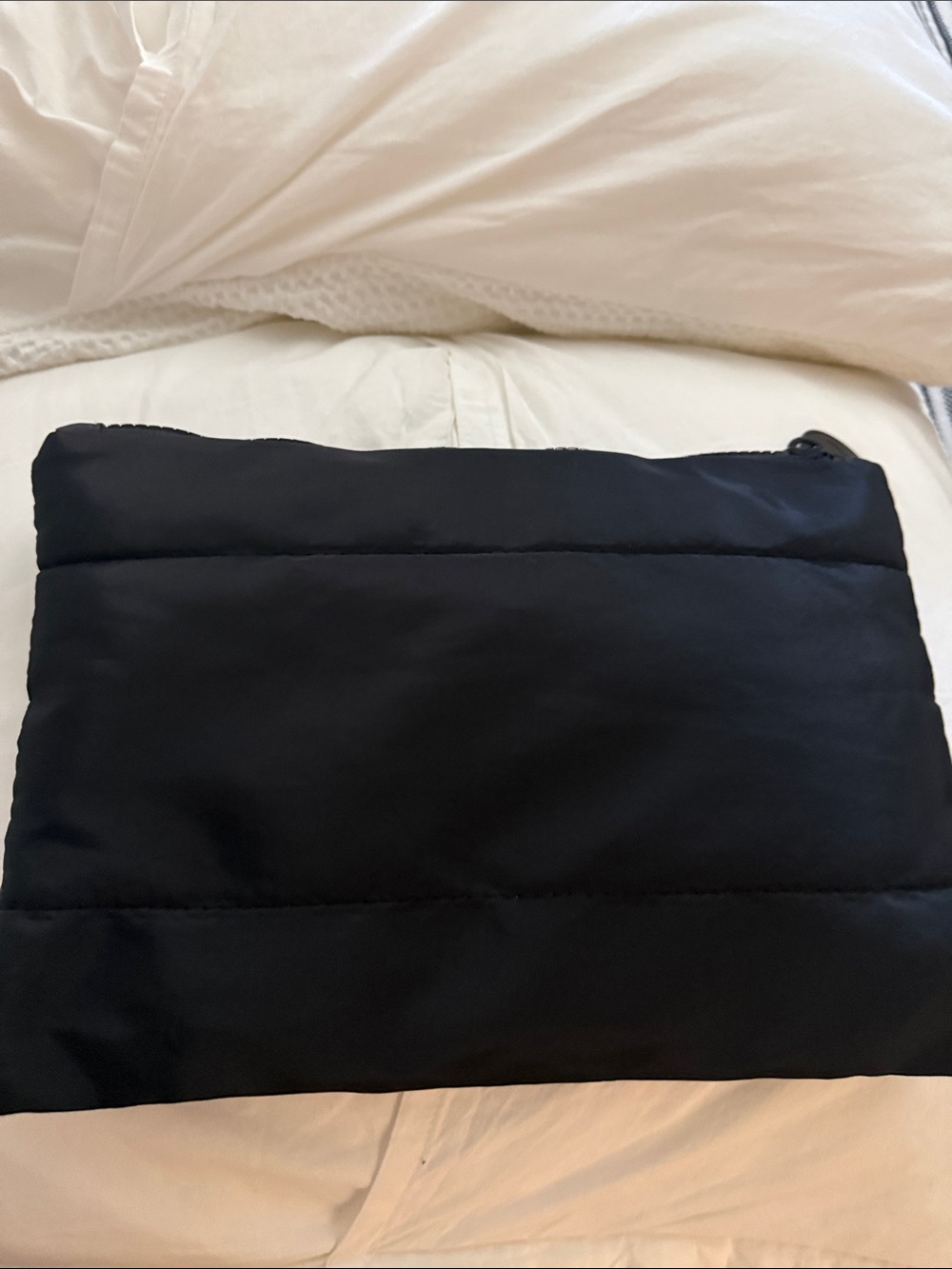 CHANEL Black Quilted Toiletry Pouch with White CC Logo - Picture 3 of 9